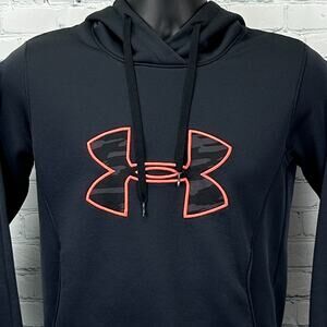 Under Armour UA Storm Semi Fitted Hoodie Hooded Sweatshirt Logo Black S Small